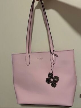 kate spade Light Pink Leather Tote with Flower Charm